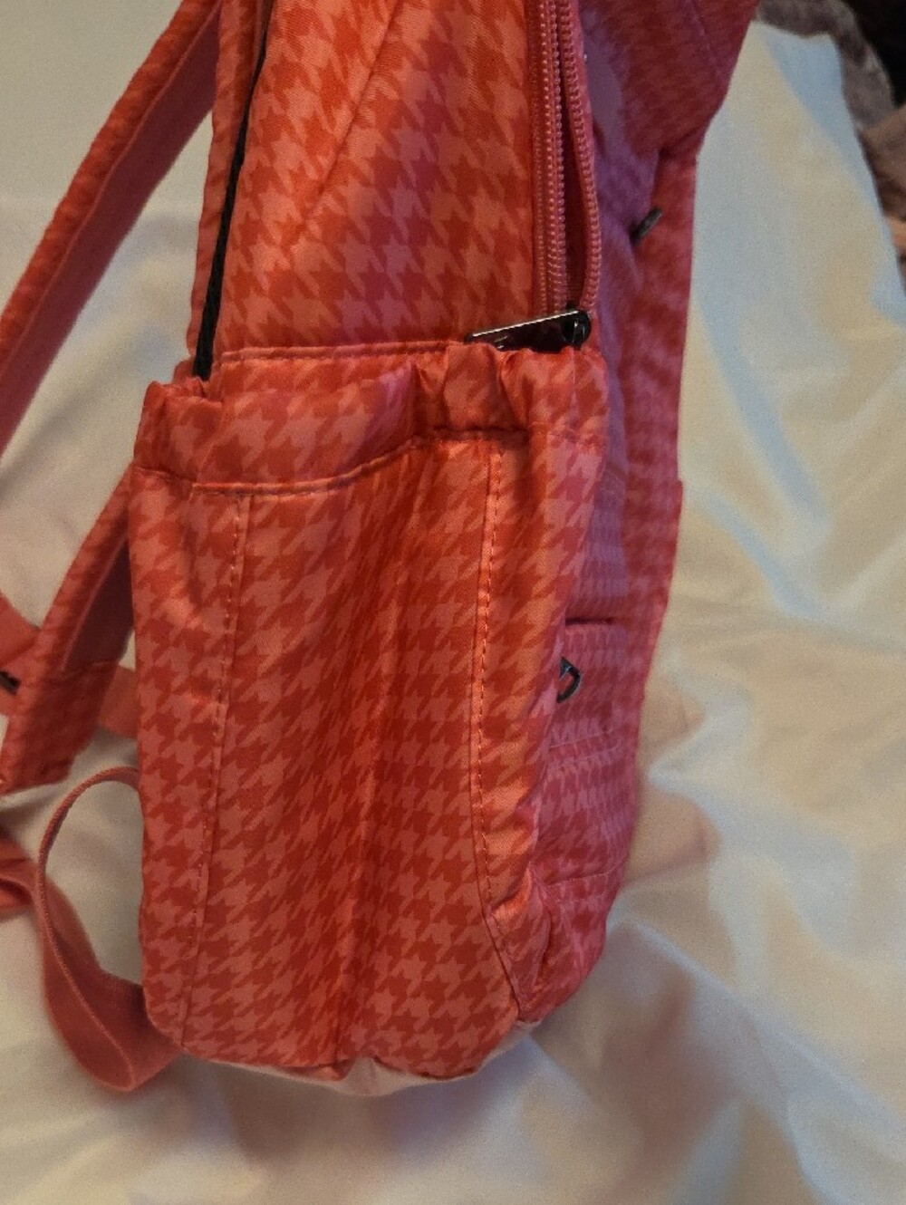 Lug Pink Houndstooth Backpack with Front Pockets - Picture 5 of 8